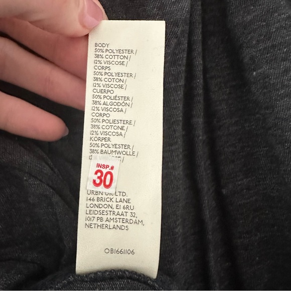 NWT Free People We The Free Turtleneck Long Sleeve Shirt Top Grey Black Medium - Picture 5 of 7